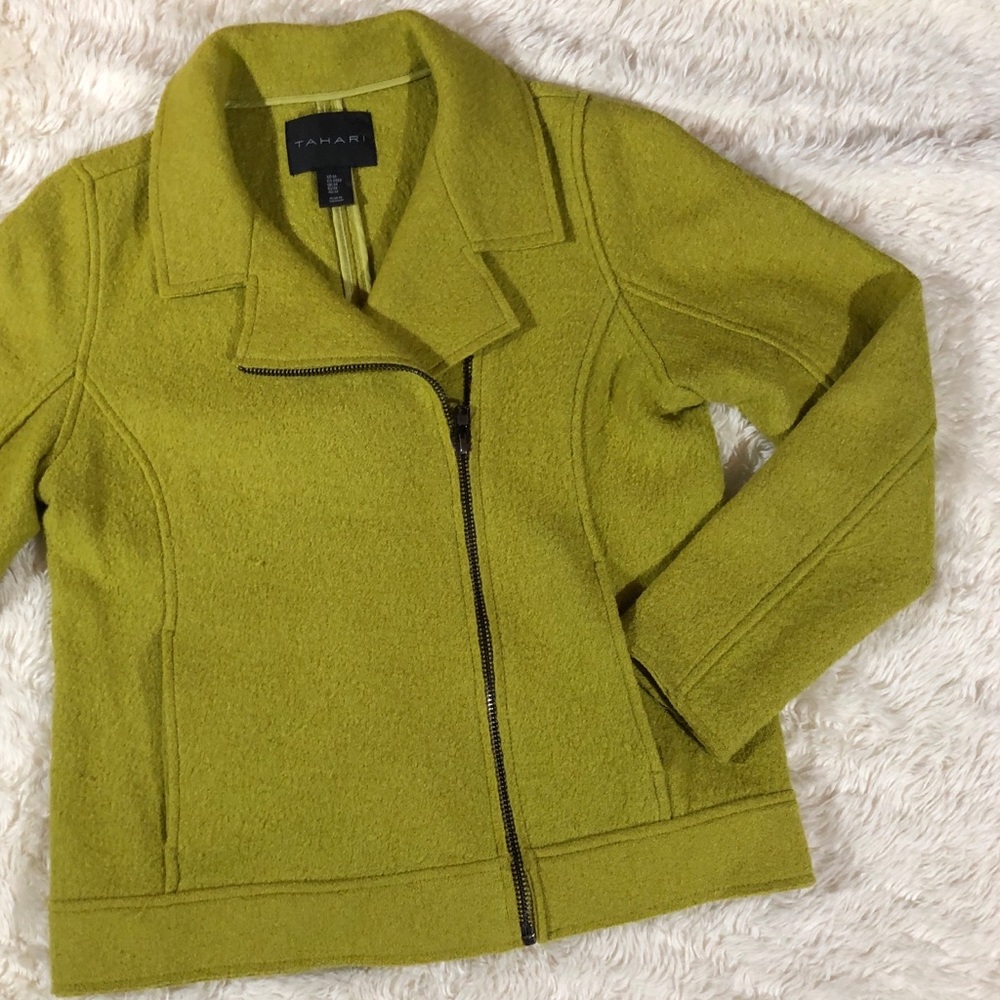 Tahari Women's Wool Blend Moto Jacket